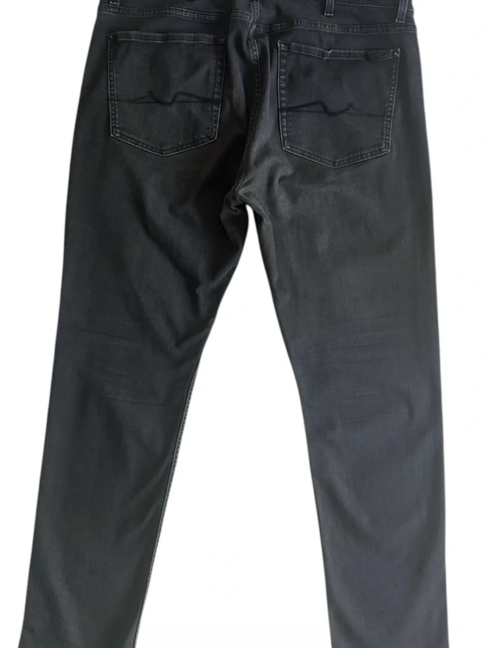 7 For All Mankind LA Men's Straight Black Jeans - Picture 4 of 12